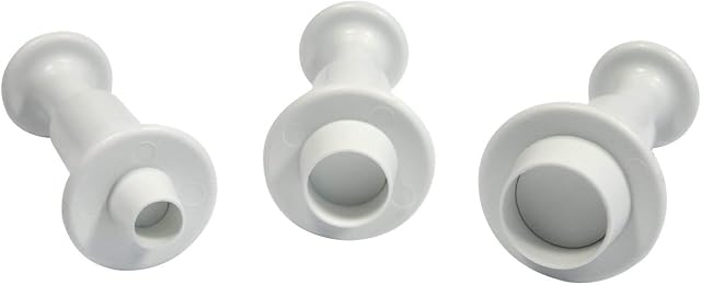 PME MR151 Round Plunger Cutters, Small, Medium, Large Sizes, Set of 3,White