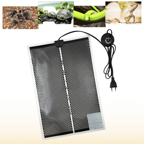 FIPASEN Coussin Chauffant Terrarium, Tapis Chauffant Reptile Réglable avec 7 Boutons de Réglage de la Température pour Tortue Serpents Lézards Geckos...