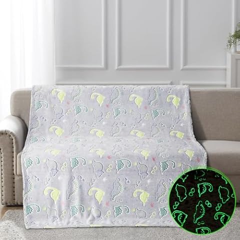 BAOJULONG Glow in The Dark Dinosaur Blanket Cover