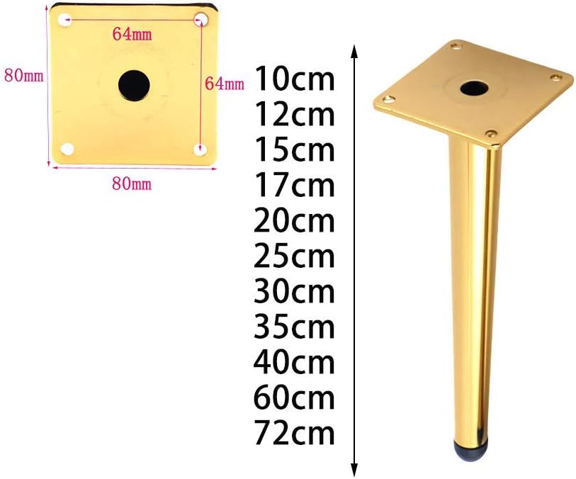 4pcs Furniture Legs Furniture Feet Metal Table Legs Supporting Feet Sofa Legs Cabinet Legs, Furniture Replacement Legs, Gold(10cm/3.9in)