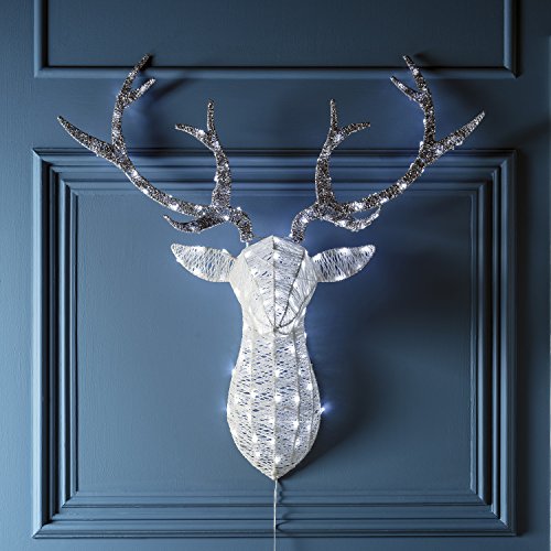Preisvergleich Produktbild LED Glitzer Hirsch Geweih 84cm innen und außen Lights4fun