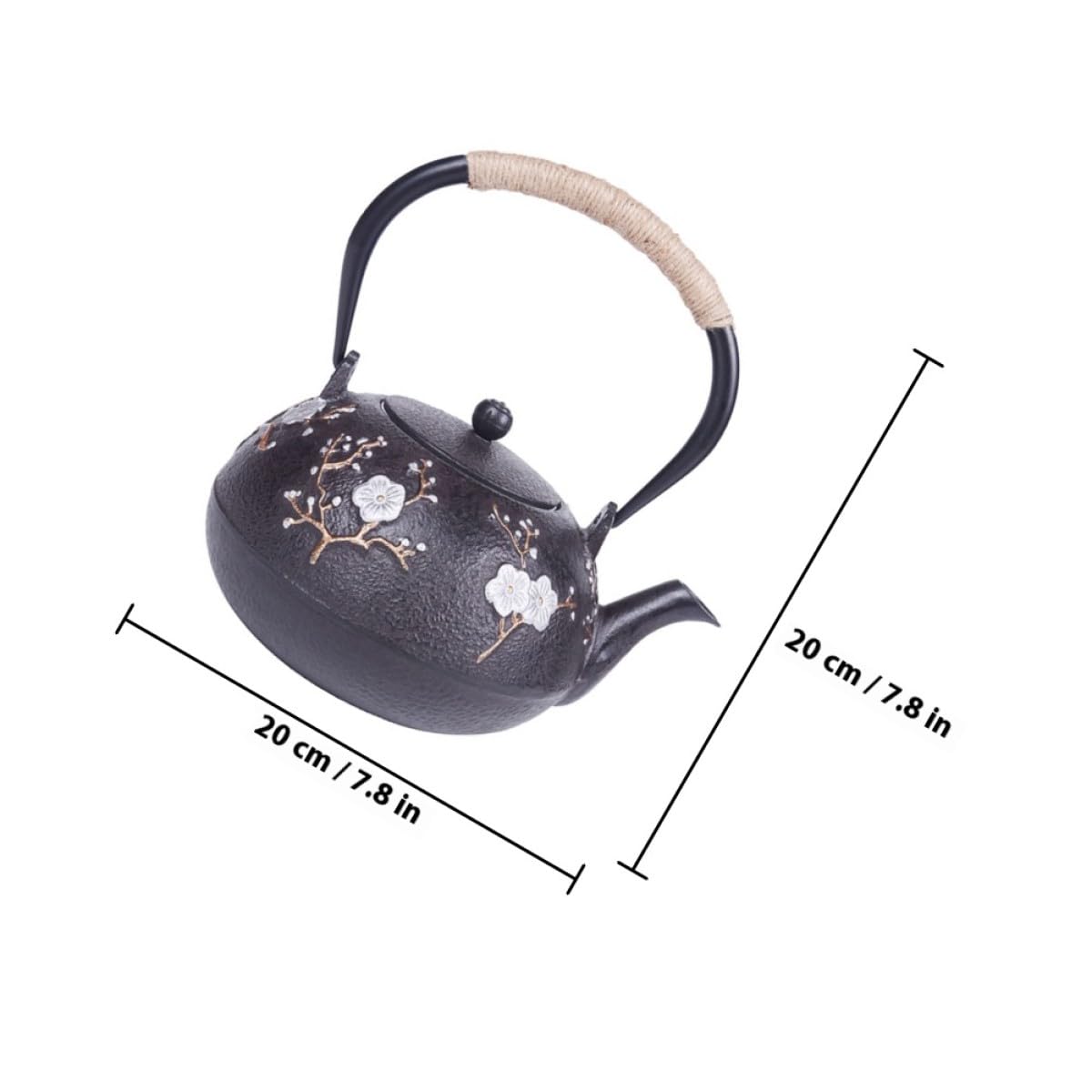 DOITOOL Tetera de Hierro Fundido Tetsubin Infusor y Mango Anticalor Té para Casa Oficina y Picnic Decoración Salón de Té 1.2l