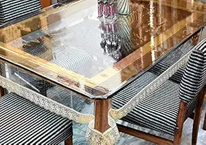 OrientalWeavers Waterproof Transparent Dining Table Cover, 10 to 12 Seater Table,60