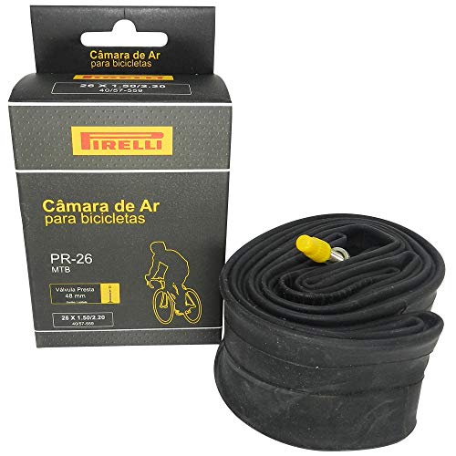 Kit 2 Câmaras Pirelli PR-26 26x1.50/2.20 Válvula Presta 48mm Preto