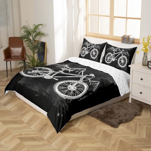 Homewish Housse de Couette Enfant 140x200 Vélo, Parure de Lit Vélo Tout-Terrain, Sets de Housses de Couettes Sports Cool, Couvre Lit pour Enfants Garçons Filles...
