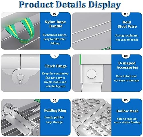 Adjustable Height Portable Folding Workbench & 5-Level Heavy Duty Step Ladder - Ideal for Home Improvement, DIY Projects, and Construction Tasks
