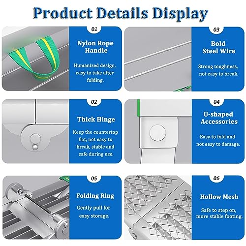 NSTVVEE Folding Work Platform Scaffolding Tower Ladder Adjustable Height Home Improvement 15.7" Width Multipurpose Equipment Maintenance DIY (A 180×40cm) 6 NSTVVEE Folding Work Platform Scaffolding Tower Ladder Adjustable Height Home Improvement 15.7" Width Multipurpose Equipment Maintenance DIY (A 180×40cm) - Image 6