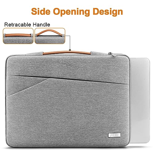 Image of TECOOL 14 Inch Laptop Sleeve Protective Case Cover with Handle and Front Pockets for 14 Inch HP Stream Lenovo Thinkpad Ideapad Dell Acer ASUS Laptops Chromebooks Notebooks, Gray
