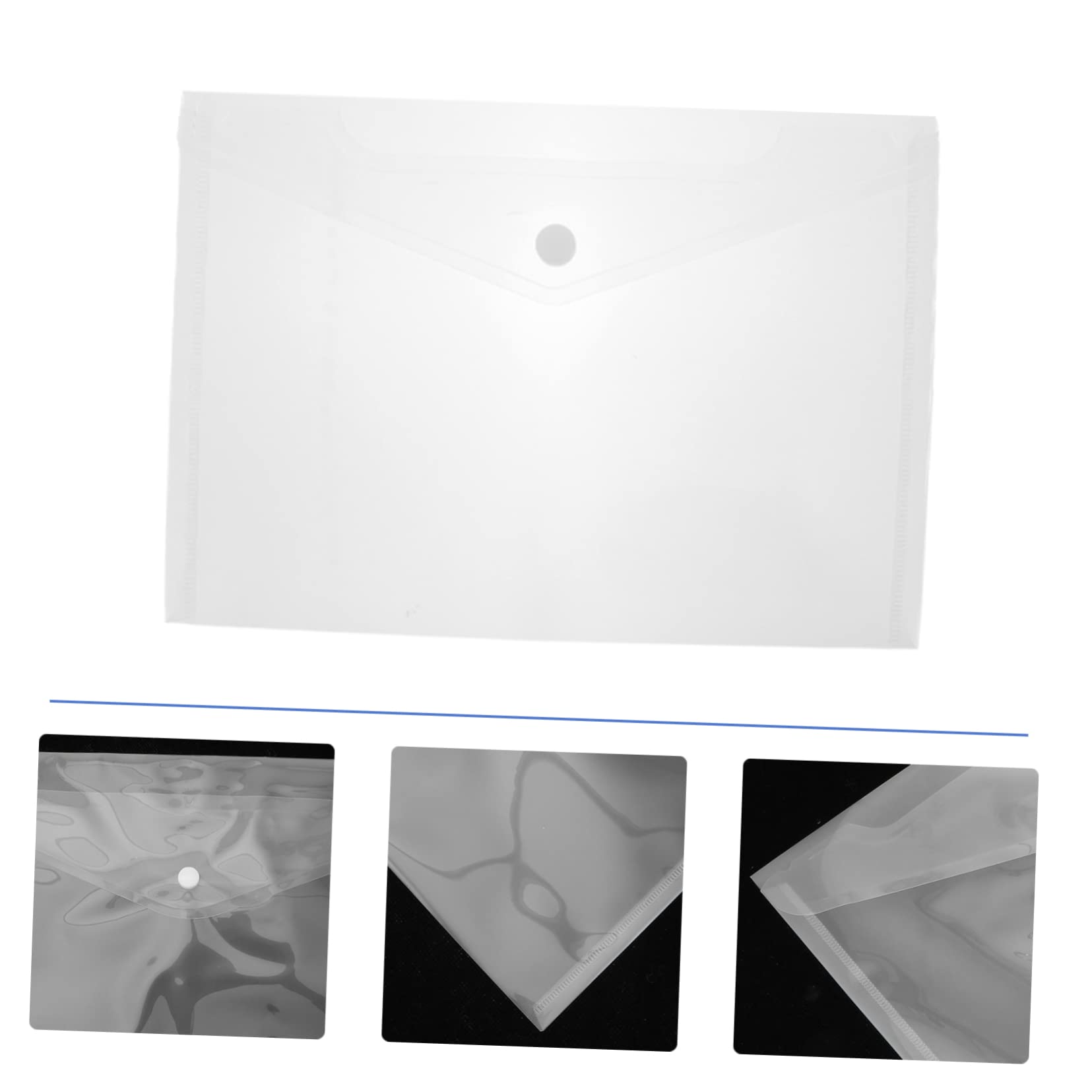 40 Stück Transparente Dokumententaschen aus Kunststoff A4 mit Praktischem Druckknopf Leichtes und Tragbares Design für Büro und Schule