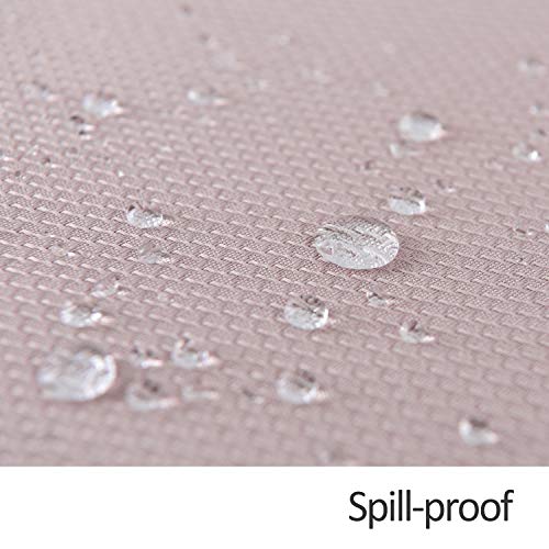 Image of maxmill 2 Pack Rectangle 52 x 70 Inch, Dusty Pink Textured Tablecloth Waterproof Spillproof Wrinkle Free Table Cloth for Kitchen Dining Decoration, Fabric Table Cover for Outdoor and Indoor Use