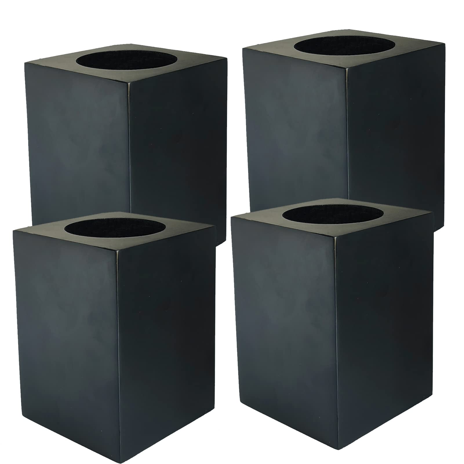 Kasiden Wood Bed Risers, Furniture Risers-Heights 4.5 Inch Heavy Duty Risers for Sofa, Table, Couch Chair, Supports up to 6,000 lbs,(Set of 4 Riser Black)