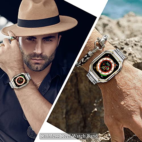 HASLFM Stainless Steel Straps with Case Compatible with Apple Watch 49mm Ultra 3/2/1 - Image 2