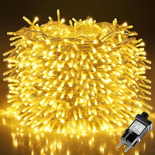 Lichterkette Aussen, LEDYA 30M 300 LED Lichterkette Strom Warmweiß...