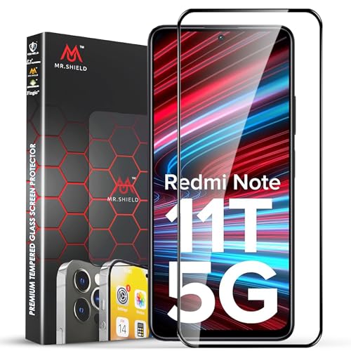 Image of Mr.Shield Top-Notch HD+ Tempered Glass Screen Protector Guard for Redmi Note 11T and Poco M4 Pro (6.6 Inch), 9H Hardness, Military Grade Protection, Easy Installation kit