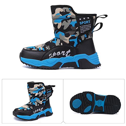 YUKTOPA Kids Boys Girls Outdoor Snow Boots Winter Fur Lined Warm Boots Walking Shoes2