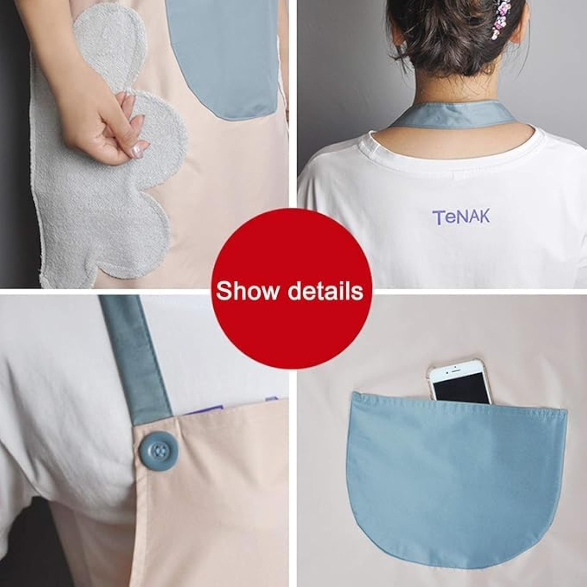 2 Pcs Waterproof Kitchen Apron for Women, Comfortable Wear
