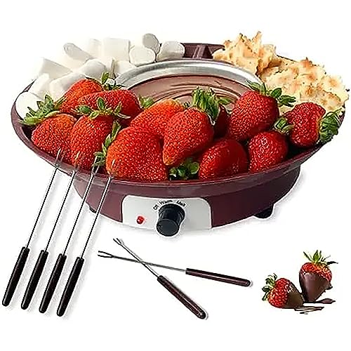 Set eléctrico para fondue con 2 tenedores y bandeja de frutas miniatura 1