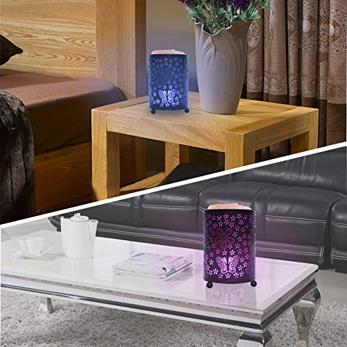 V.C.Formark USB Himalayan Salt Lamp, Release Negative Ion Purifying Air, Colors Changing+Warm Light, Metal Lampshade+Natural Salt Crystal, Used for Desk, Bedroom, Living Room and Gift
