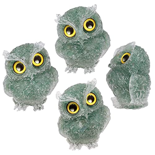Nupuyai 2.4" Green Aventurine Owl Bird Carved Crystal Animal Statue Ornament - Image 3