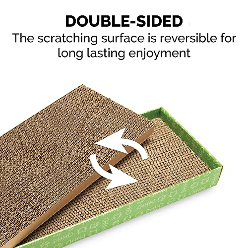 Image of Furhaven Pet Cat Scratcher | Corrugated Cat Scratcher with Catnip, Green, Standard