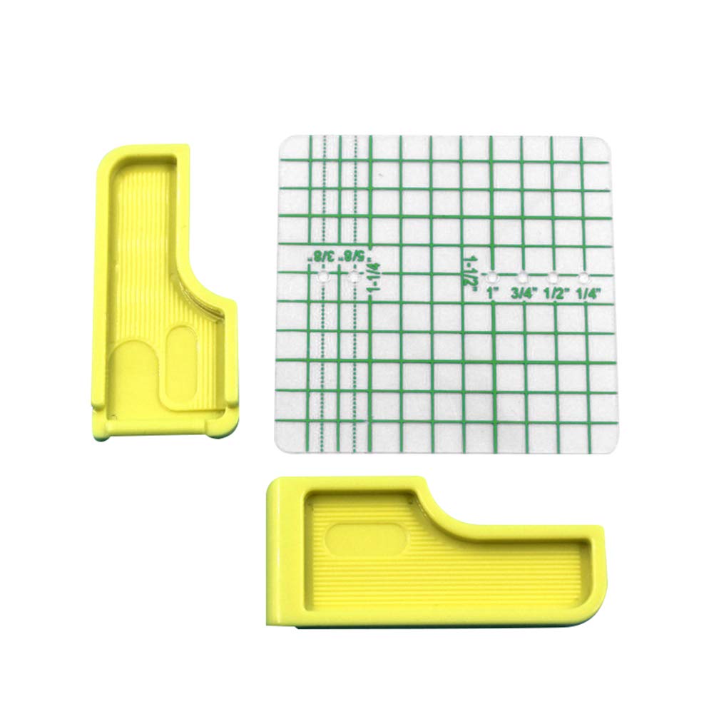 Piastra Di Posizionamento Per Macchina Da Cucire | Guida Di Cucitura Gialla Con Righello, Adesiva E Riutilizzabile, 75x75 Mm - 3