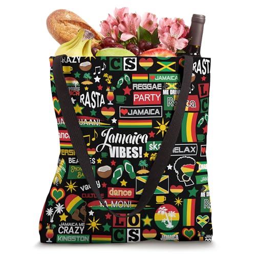 Bolso tote de souvenir de vacaciones en Jamaica con estampado tropical miniatura 4