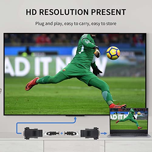 ETZIN VGA Extender Over Ethernet Adapter, VGA to RJ45 Adapter VGA 15 Pin Male to CAT5 CAT6 Female Network Cable Extender Adapter for Multimedia... - Image 5