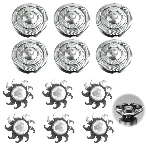 FR8 Cabezales de Afeitadora de Repuesto, Pack de 6 Piezas para Series 1000, 2000, 3000, 5000, AT, PT, HQ, FS Afeitado Suave y Preciso, Accesorios Lavables y Duraderos, No original