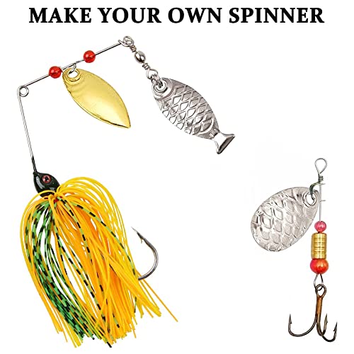 Superfindings 300Pcs 5 Styles Fishing Attractor Spinner Blades 3 Color Deep Cup Spinner Blades Spoons Rigs Fishing Spinner Blades Baits Diy Fishing Lures Accessories,5~8Mmx11~13Mm #TOP3
