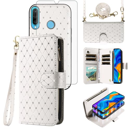 Étui portefeuille Huawei P30 Lite élégant pailleté pour idée cadeau femme