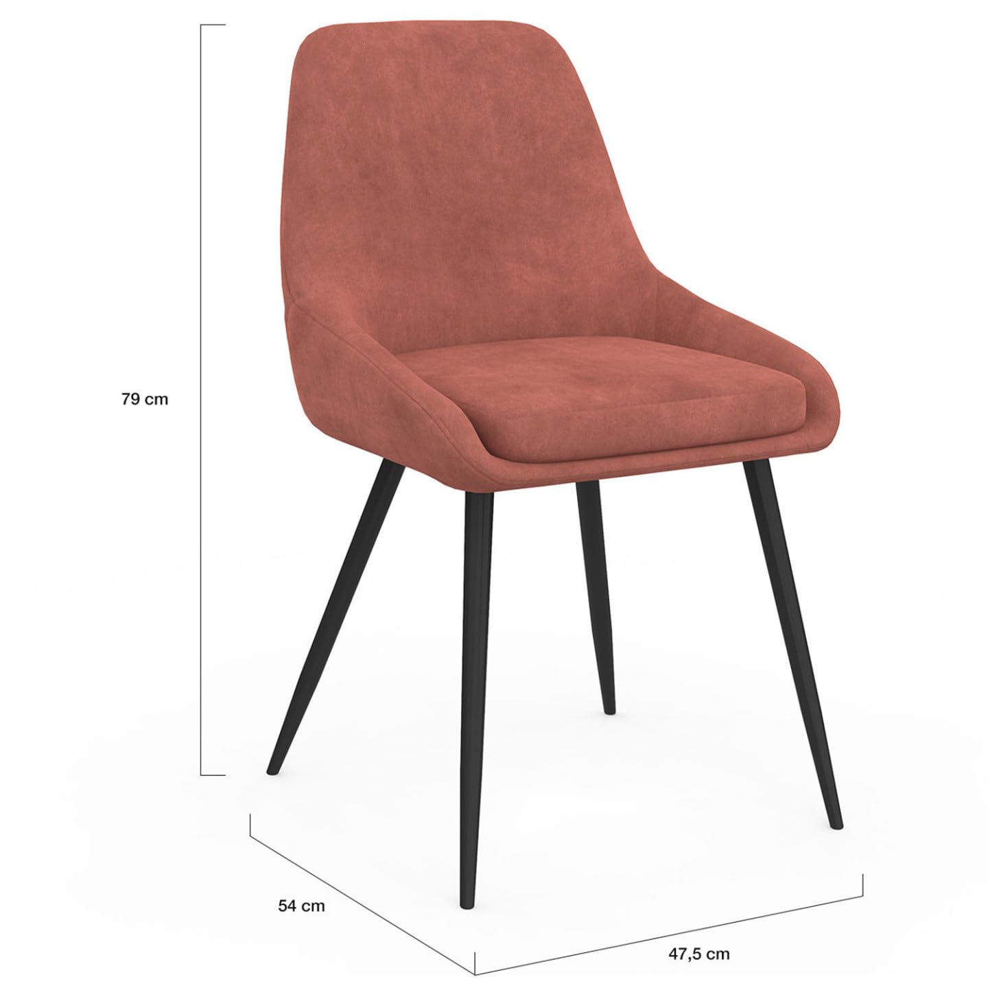 IDMarket – Juego de 6 sillas THALYA Mix Color Gris oscuro x2, Terracota y Beige con reposabrazos