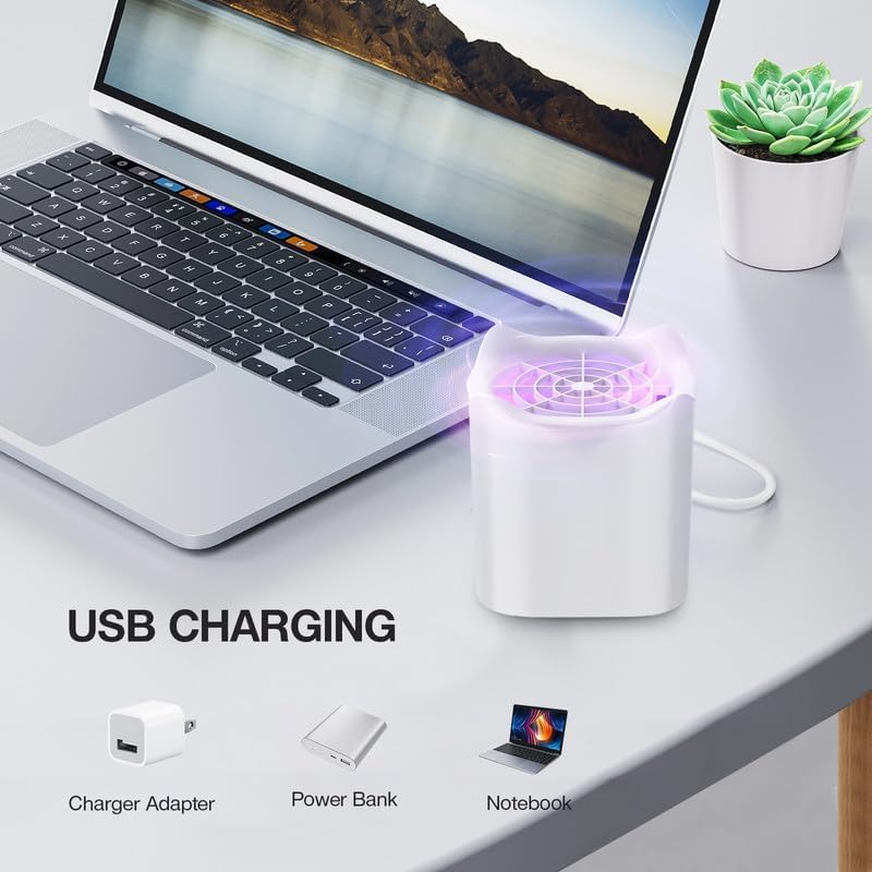 Tiptop Home Elektromos Rovarcsapda - UV Fényes Szúnyogirtó, Légycsapda, Éjszakai Fény, USB-s, Konyha, Hálószoba, Iroda Használatra, Fehér