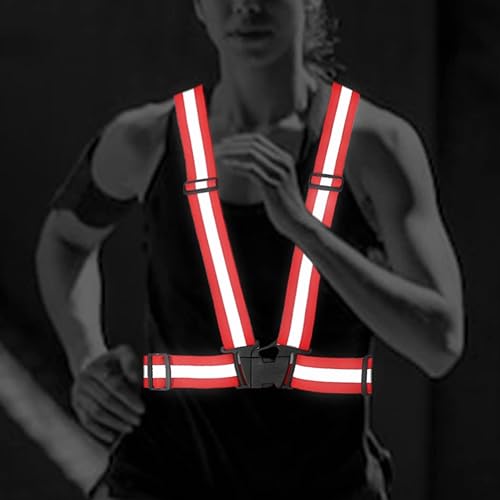 Miniatura 2 de DRESBE Chaleco reflectante unisex con banda de seguridad láser ajustable para correr por la noche, ciclismo, trotar, caminar