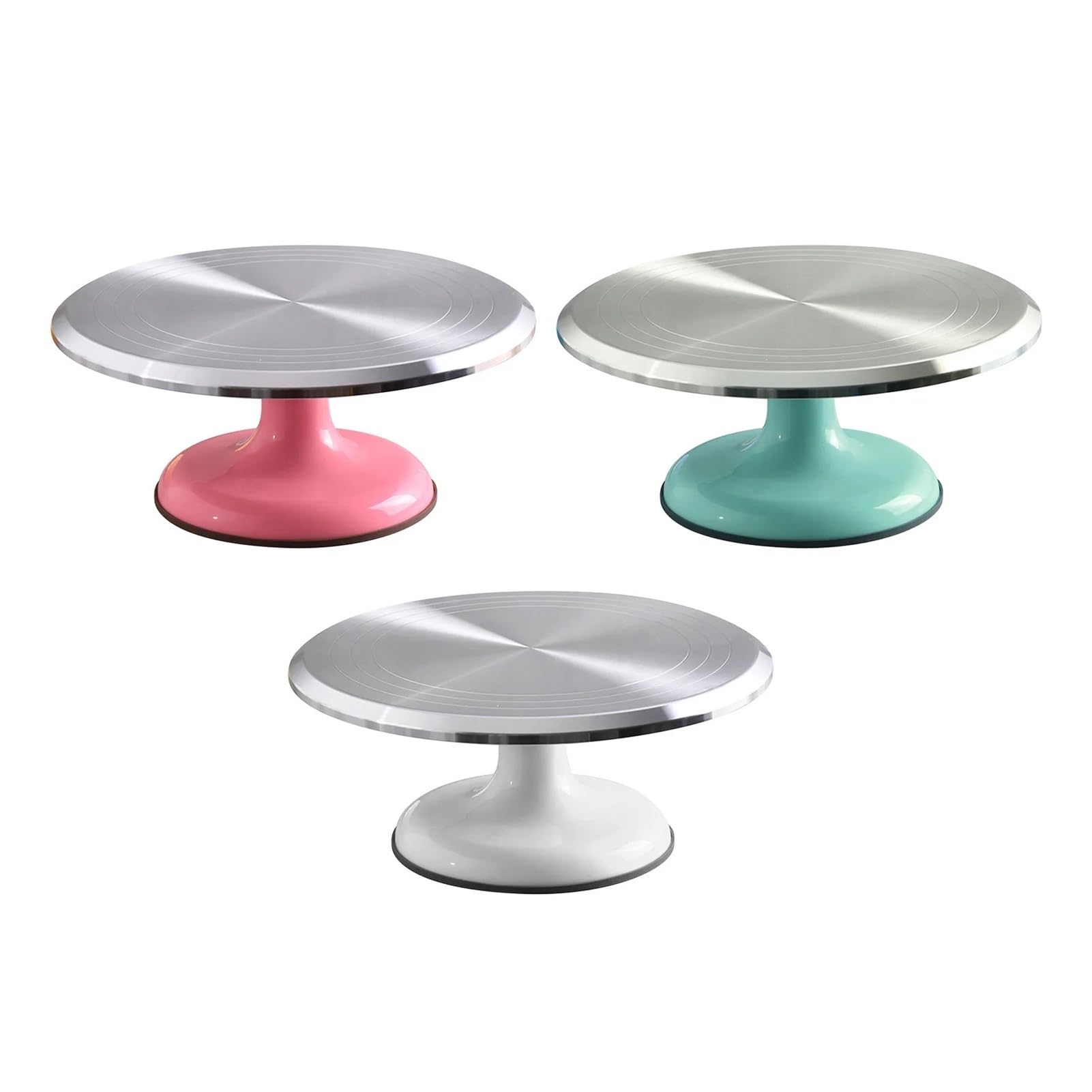 Plato giratorio de aleación aluminio 10 pulgadas, compatible con soportes giratorios for decoración pasteles, for uso doméstico(Gray)