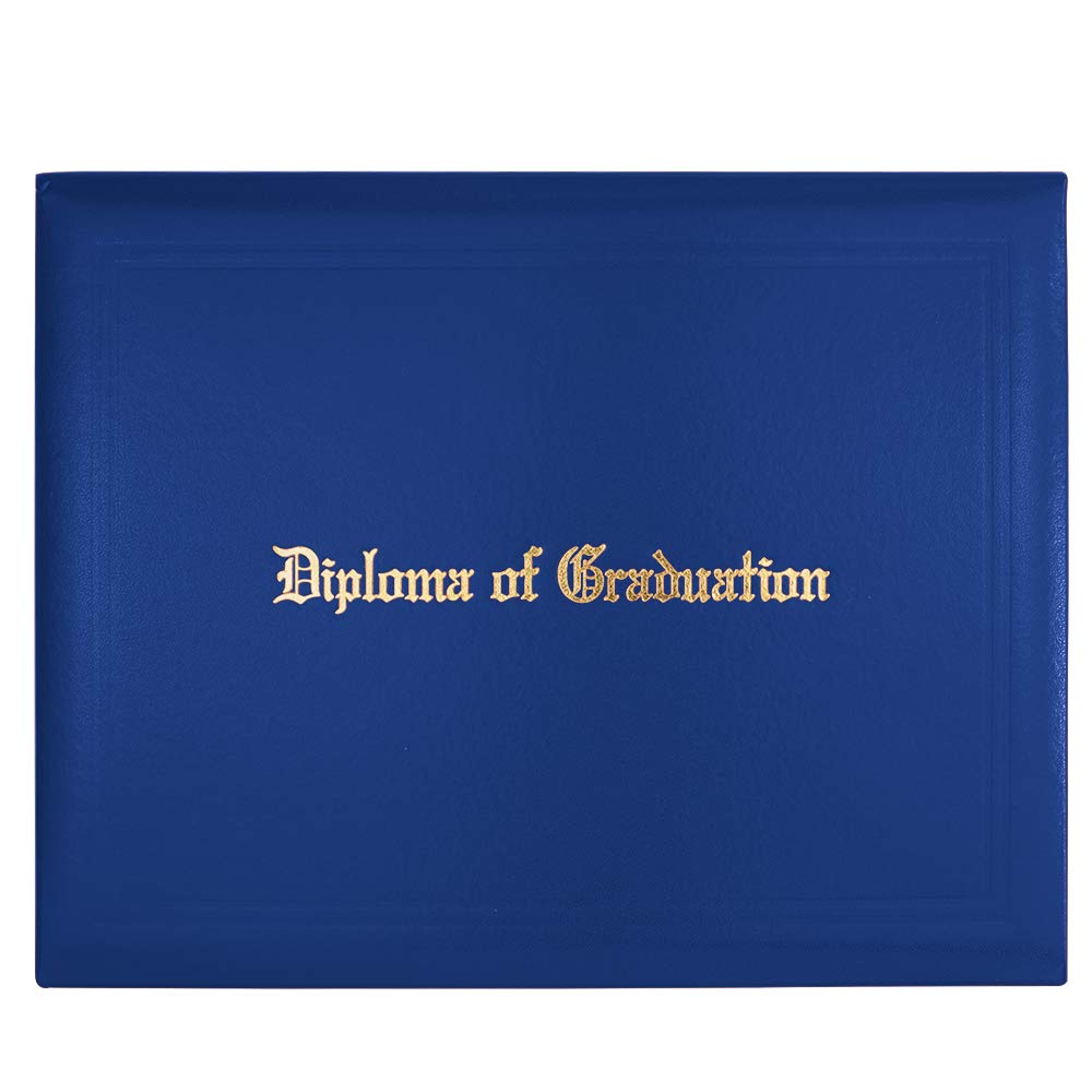 GraduationMall Imprinted Diploma Cover For Certificate 8.5''x11'' - Royal, 6-Pack Set
