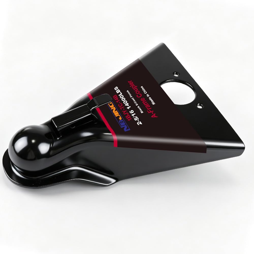 NBJINGYI 2-5/16" Heavy Duty A-Frame Trailer Coupler 14000 lbs Wedge-Latch | Fits 2-5/16" Hitch Ball Built for A-frame trailers, RVs, campers and equipment trailer Black E-Coat Finish