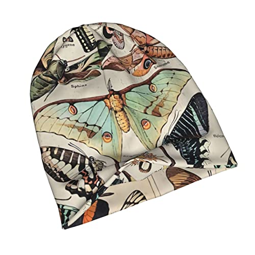 Raone Boho Butterflies Womens Slouchy Beanie Flowers Cotton Chemo Caps Cancer Headwear Hats Turban Knit Soft Hats Black #TOP2