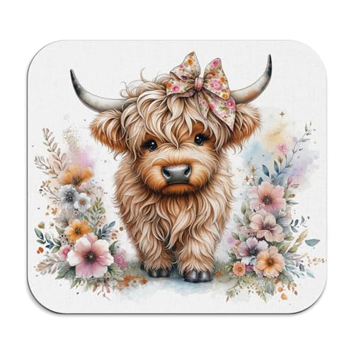 Western Highland Cow Dish Drying Mat Floral Dish Drying MatBow Highland Cow Dish Drying Mat For Kitchen CounterCoffee Bar MatHighland Cow Cowgirl Gifts16x175 Inch