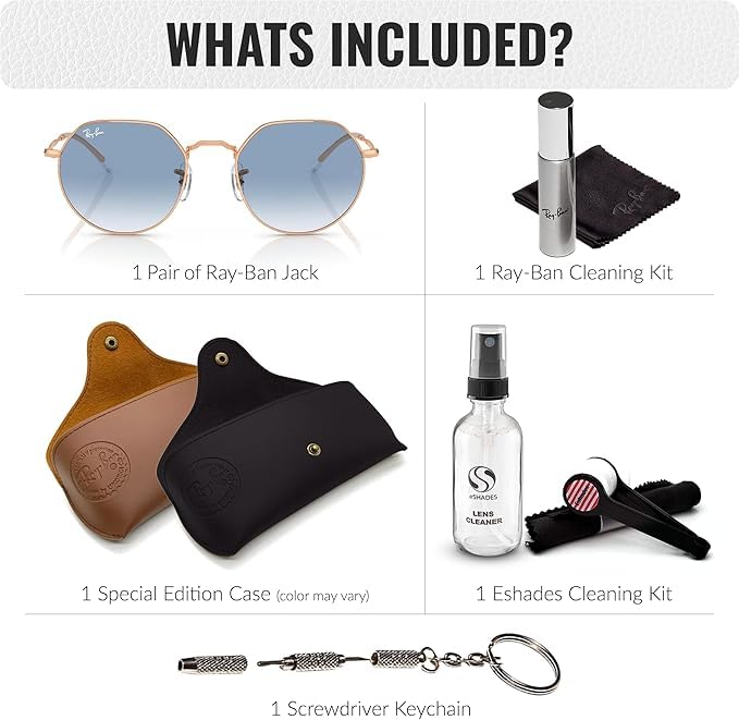 Image of Ray-Ban RB3565 JACK Square-Round Shaped Sunglasses for Men & Women with Official RAYBAN Eyewear Kit