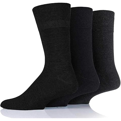 COSHAL® Women Diabetic Socks wide Honey Comb top soft cuff Ankle Non-Elastic Grip with Seamless Toe cosy feel Swollen feet Legs Non-Binding Circulatory Socks SIZE (4-7) (Black ( 3 Pairs )) Cover
