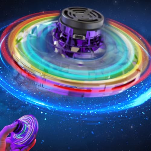 XUNIVERS Hand Spinner Boomerang,Bola voladora con Forma de Bola voladora Dronecon Luces y rotación de 360 °, Flying Spinner Voladora para Interior Exterior Niños Adulto para 6 7 8 9 10 12 años
