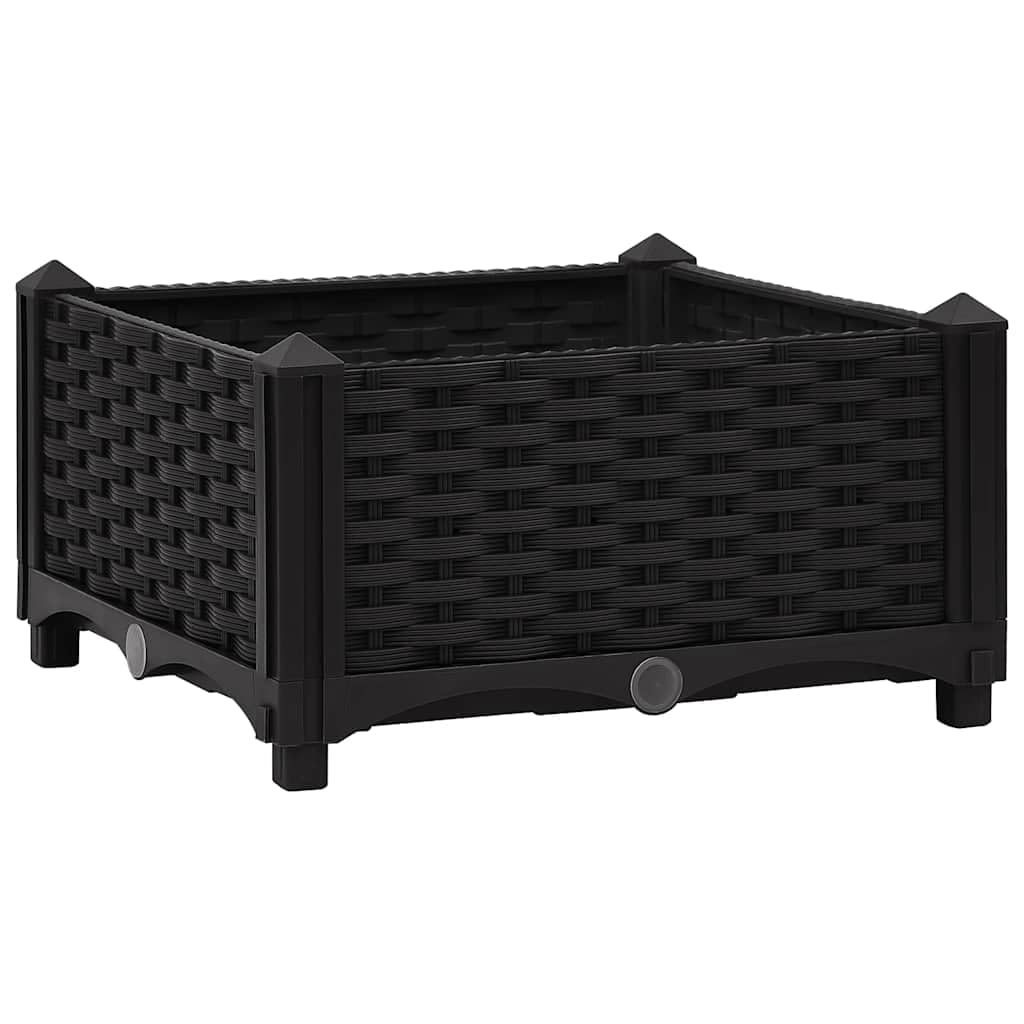 vidaXL Raised Bed 40x40x23cm - Black Polypropylene Planter - Outdoor Garden Bed