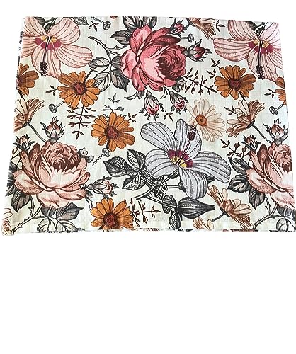 Image of Flower Muslin Swaddle Blanket I Rose Newborn Baby Girl Receiving Blanket Organic Cotton Baby Wrap