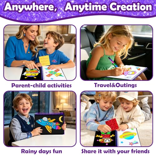 Image of FUNNYB&G Foil Art Craft Kit for Kids, Sparkly Birthday Gift Toy for Boys