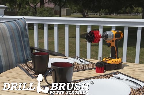 Image of 2 Piece Outdoor Cleaning Scrub Brushes - Siding Cleaning Brush Set - Brick and Stone Scrubbing Tools Set - Fireplace Cleaning Brushes - Deck and Patio Scrubbing Tools - Gutter Cleaning Tools for Home