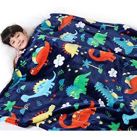Lukeight Toddler Blanket for Boys and Girls, 380 GSM Thick Kids Blanket for Birthday Gifts, Cozy Baby Blanket, Plush Receiving Blanket (Dinosaur, 50x60 Inches) Cover