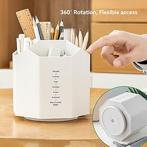 Rotating Pencil Holder, 360 Degree Rotating Five Grid Pen Holder, Make up Brush Holder Desk Organiser, Creative Multifunction Decoration, Can be Used in Classrooms and Offices