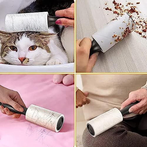 بكرة ازالة وبر شعر الحيوانات الاليفة من اليجانسي، بكرة شعر للاثاث والملابس، مزيل وبر احترافي، مزيل وبر للكنبة مع عبوتين لاعادة التعبئة.