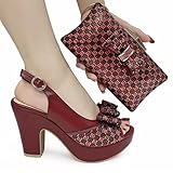 Elegante Plateau-Sandalen RMUNSK Schuh- und Taschen-Set für Hochzeitspartys, italienischer Stil, modische Plateau-Sandalen, Schuh- und Taschen-Set, Kleid, Pumps, klobige Absätze, Schuh und Geldbörse