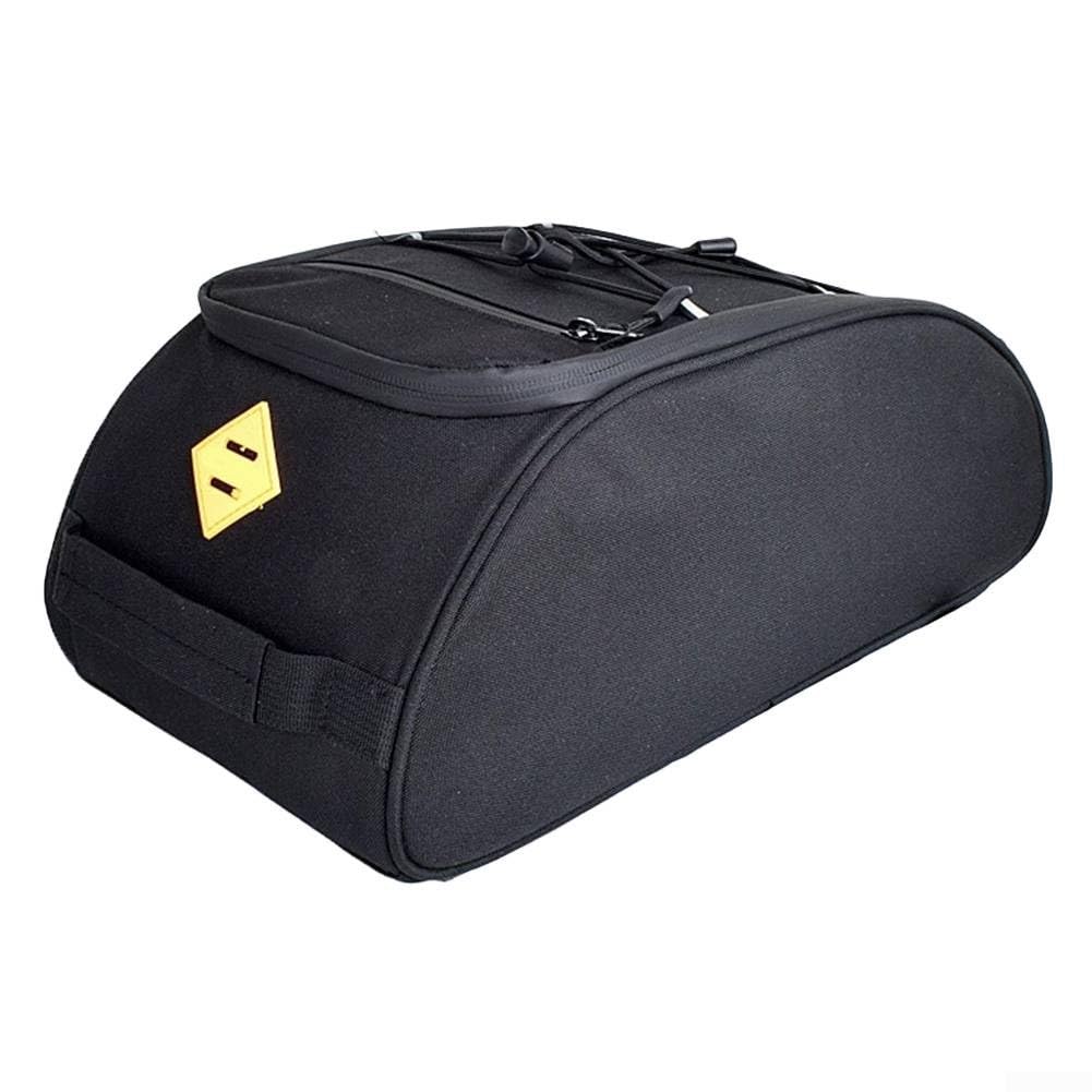 Honseadek Bicycle Rear Rack Bag Waterproof Nylon Bike Trunk Bag Foldable Cycling Luggage Carrier with Large Capacity for Mountain Bike Travel(black)